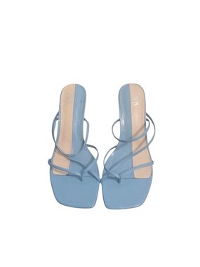 Zara Powder Blue Strappy Heeled Sandals